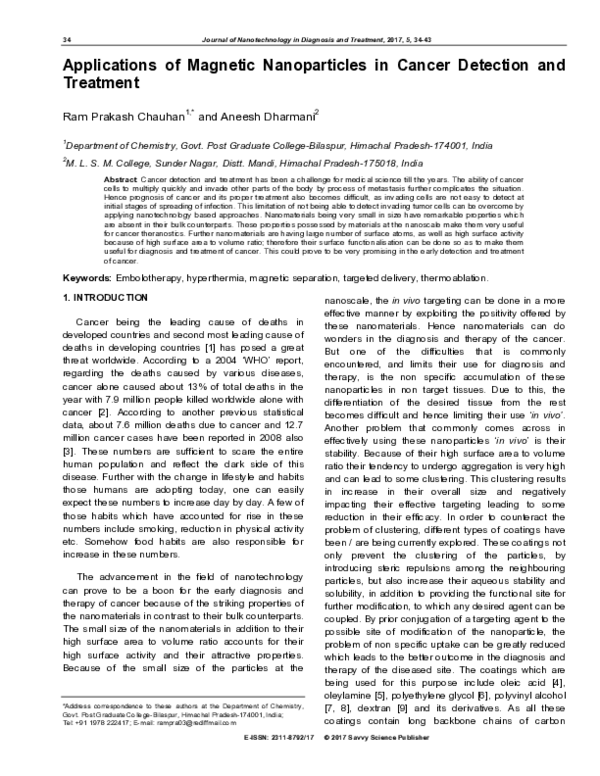 (PDF) Magnetic Nanoparticles for Cancer Theranostics
