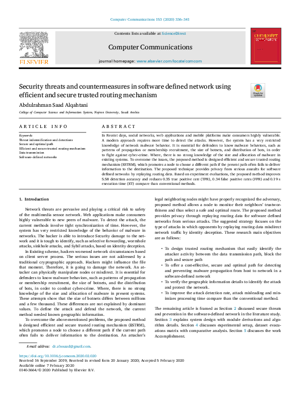 (PDF) Security threats and countermeasures in software defined network ...