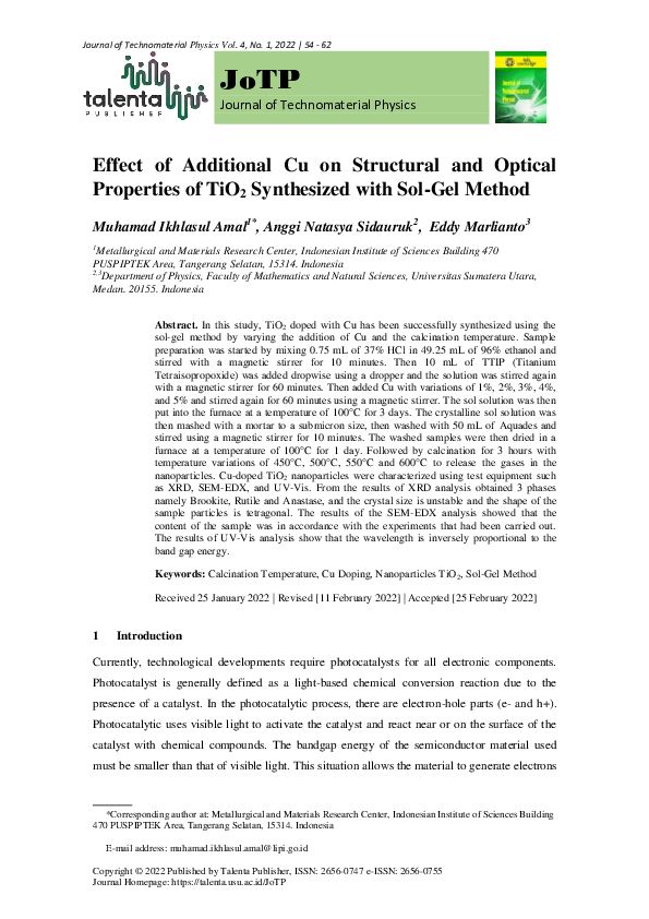 (PDF) Effect of Additional Cu on Structural and Optical Properties of ...