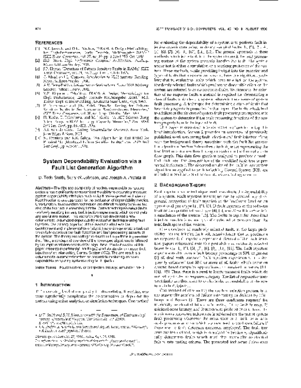 (PDF) System dependability evaluation via a fault list generation algorithm