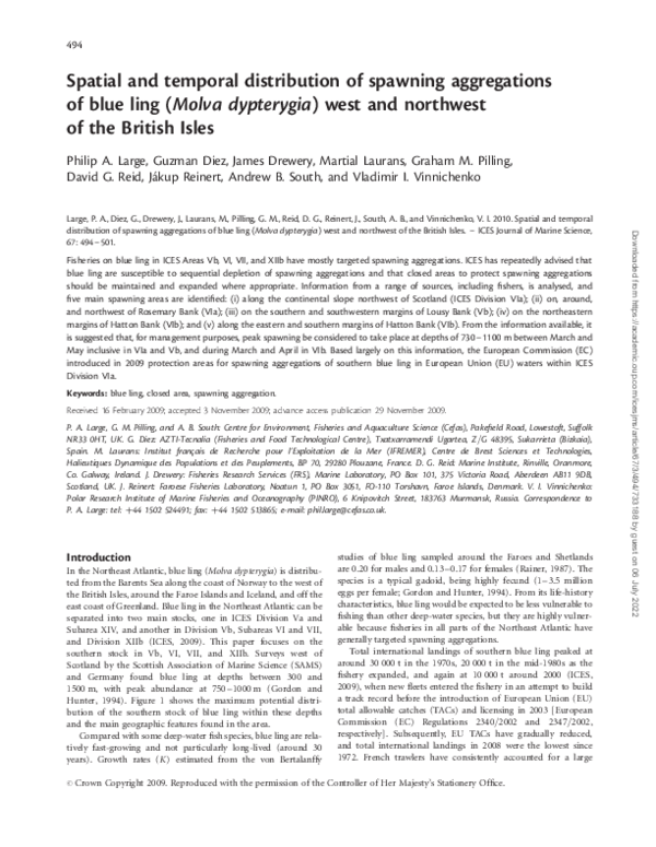 (PDF) Spatial and temporal distribution of spawning aggregations of ...