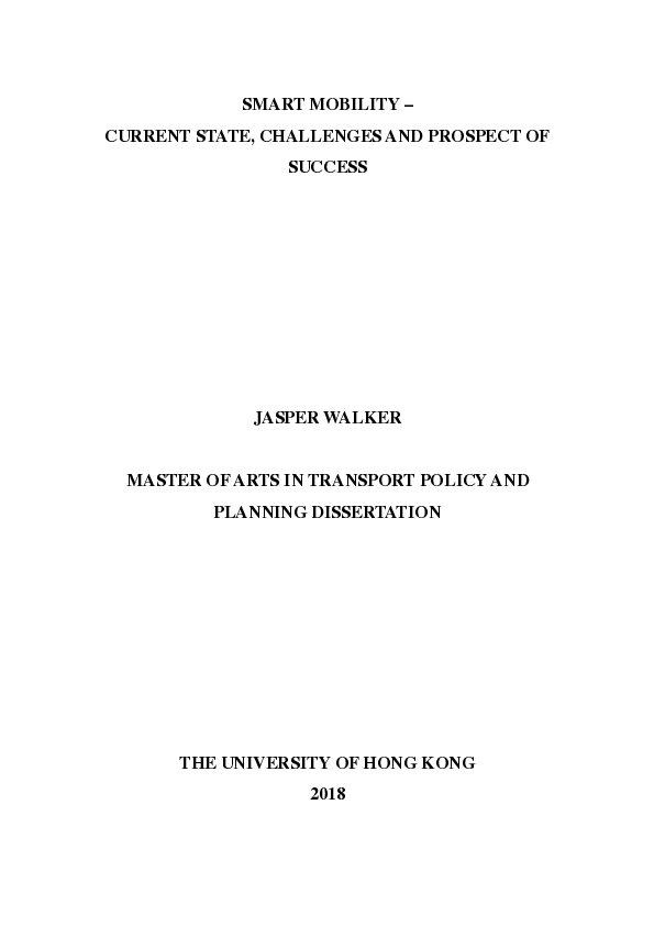 (PDF) Smart Mobility – Current State, Challenges and Prospect of Success