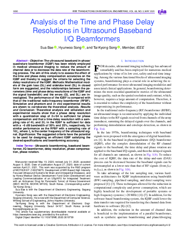 (PDF) Analysis of the Time and Phase Delay Resolutions in Ultrasound ...