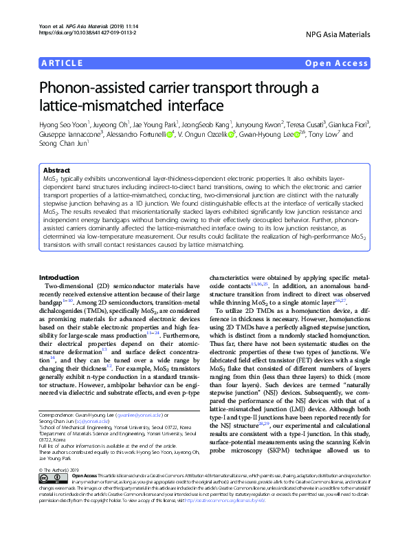 (PDF) Phononassisted carrier transport through a latticemismatched