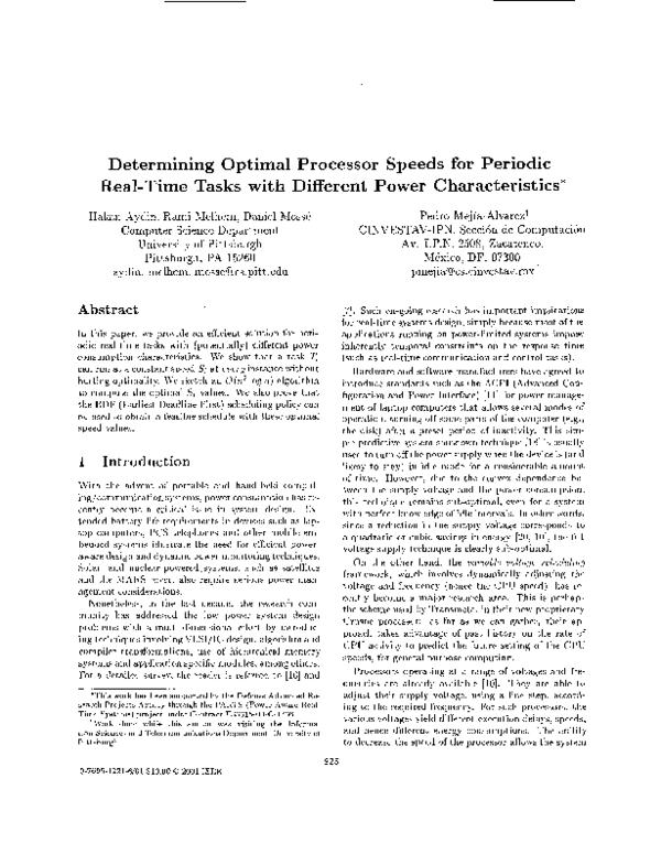 (PDF) Determining optimal processor speeds for periodic real-time tasks ...