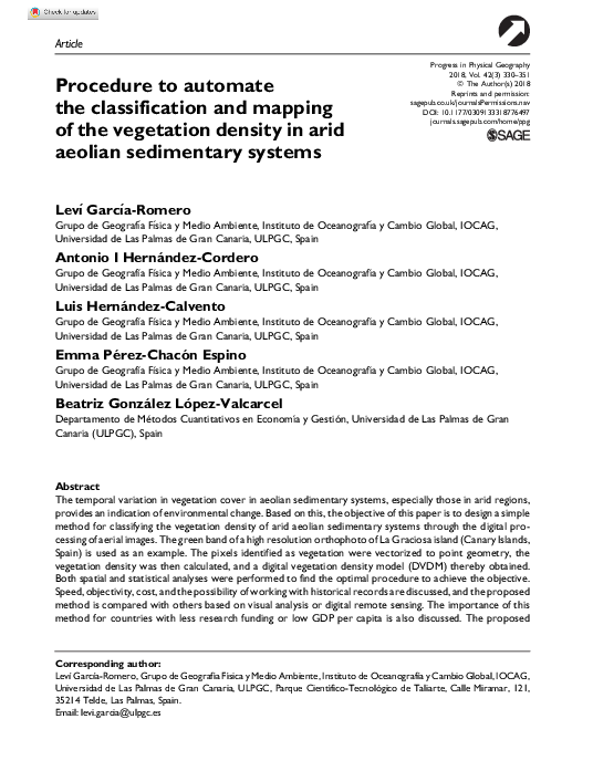 (PDF) Procedure to automate the classification and mapping of the ...