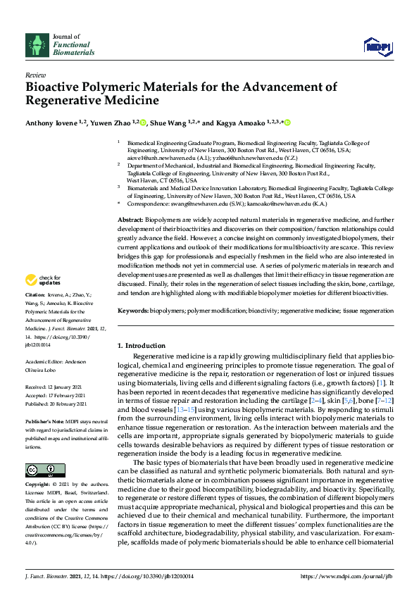 (PDF) Bioactive Polymeric Materials for the Advancement of Regenerative ...