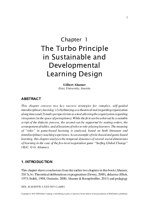 (PDF) The Turbo Principle in Sustainable and Developmental Learning Design