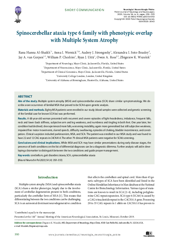 (PDF) Spinocerebellar ataxia type 6 family with phenotypic overlap with ...