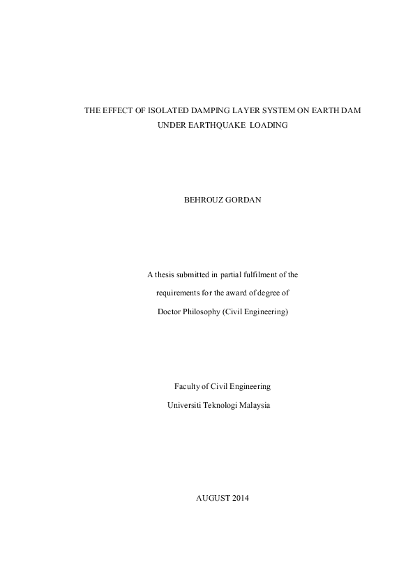 (PDF) The effect of isolated damping layer system on earth dam under ...
