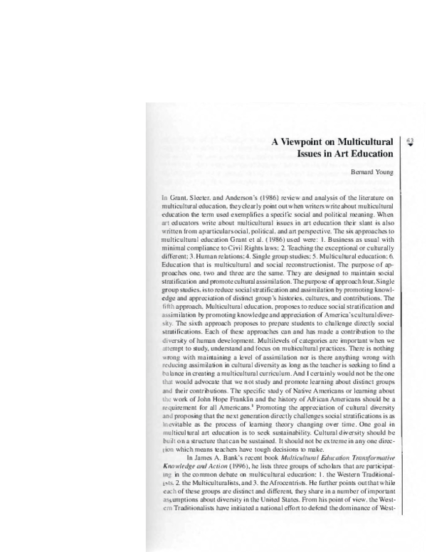 (PDF) A Viewpoint on Multicultural Issues in Art Education
