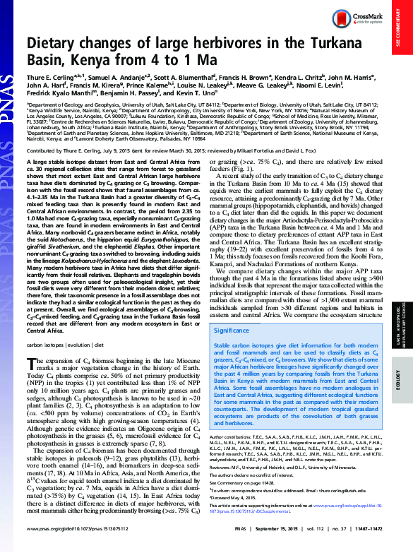 (PDF) Dietary changes of large herbivores in the Turkana Basin, Kenya ...