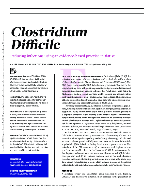(PDF) Clostridium Difficile: Reducing Infections Using an Evidence ...
