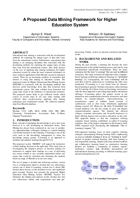(PDF) A Proposed Data Mining Framework for Higher Education System