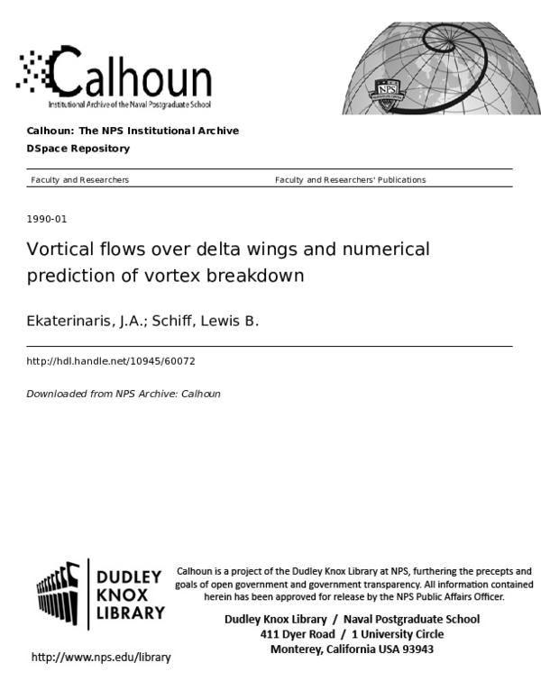 (PDF) Vortical flows over delta wings and numerical prediction of ...
