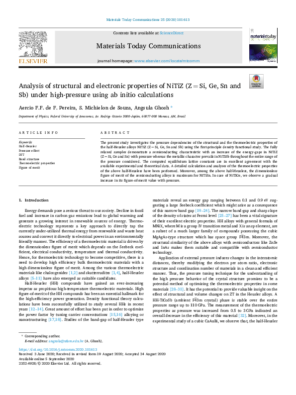 (PDF) Analysis of structural and electronic properties of ...