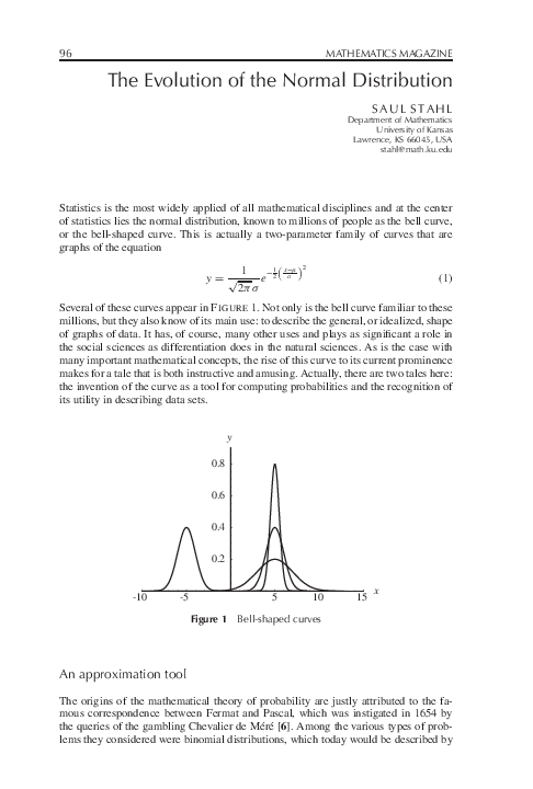 (PDF) The Evolution of the Normal Distribution