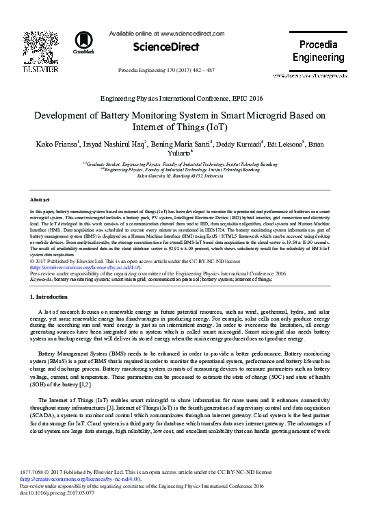 (PDF) Development of Battery Monitoring System in Smart Microgrid Based ...