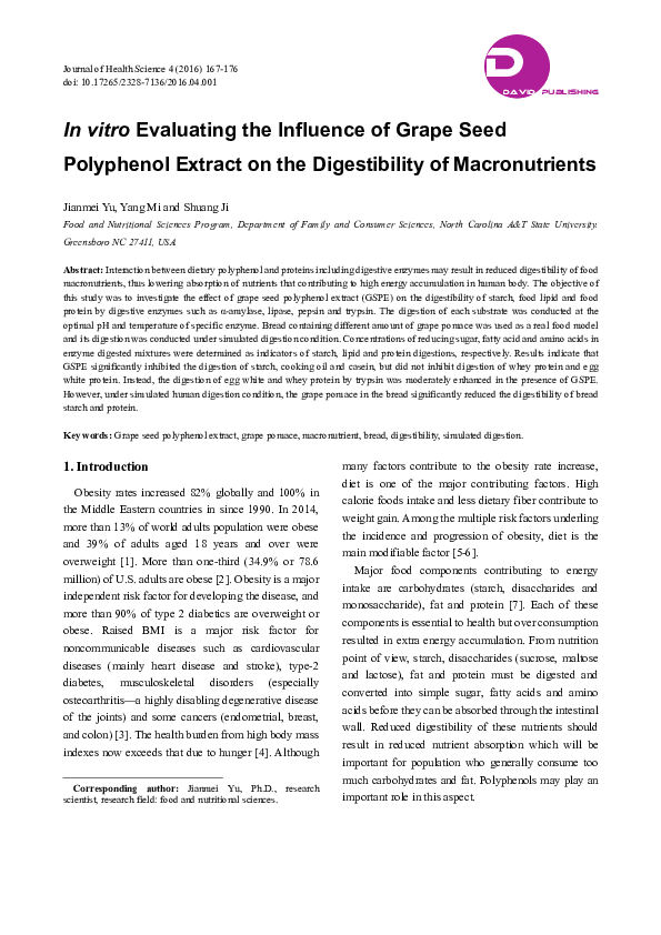 (PDF) In vitro Evaluating the Influence of Grape Seed Polyphenol ...