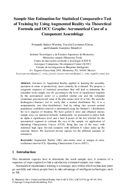 (PDF) Sample Size Estimation for Statistical Comparative Test of ...