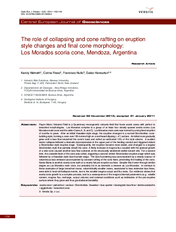 (PDF) The role of collapsing and cone rafting on eruption style changes ...