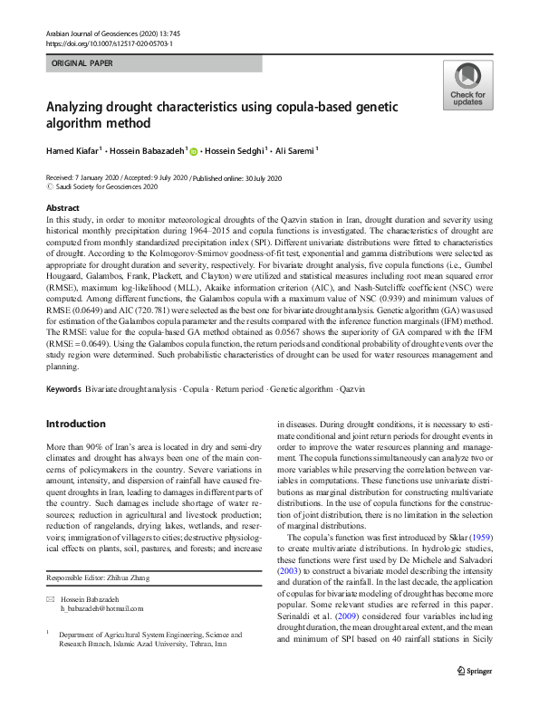 (PDF) Analyzing drought characteristics using copula-based genetic ...