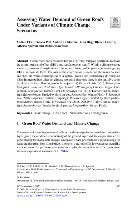 Curated visual reference: Pdf Assessing Water Demand Of Green Roofs Under Variants Of Photo Inspiration