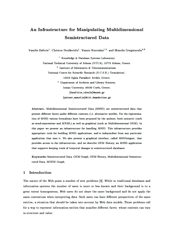 (PDF) An Infrastructure for Manipulating Multidimensional ...