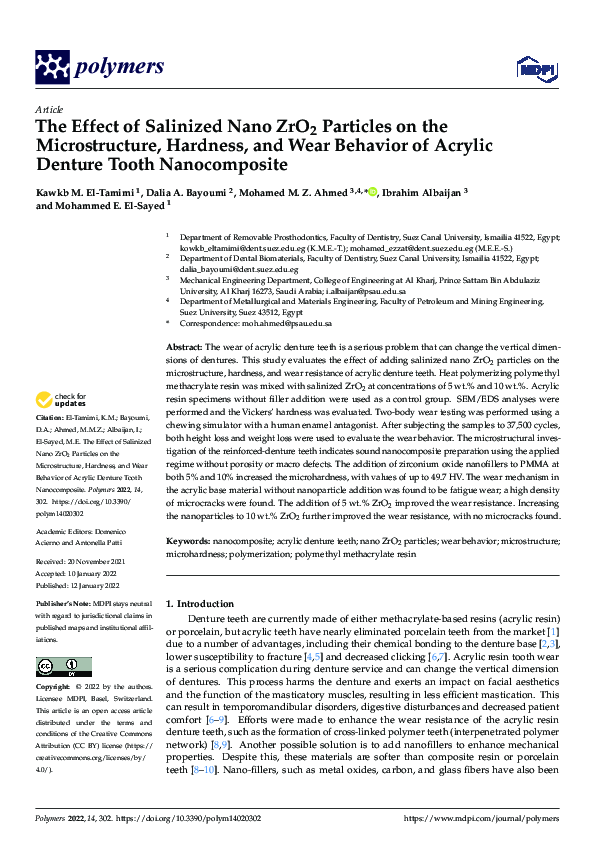 (PDF) The Effect of Salinized Nano ZrO2 Particles on the Microstructure ...