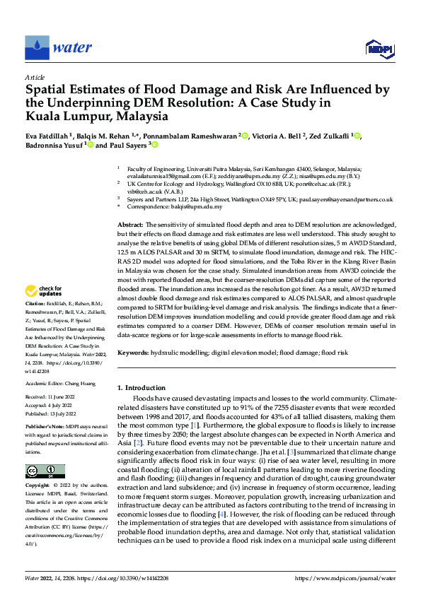 (PDF) Spatial Estimates of Flood Damage and Risk Are Influenced by the ...