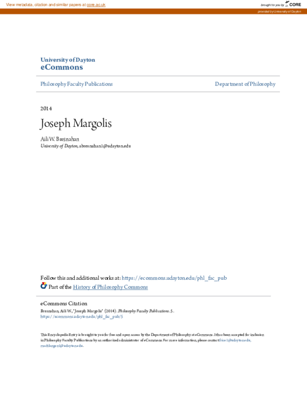 (PDF) Joseph Margolis