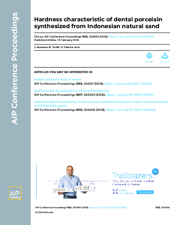 (PDF) Hardness characteristic of dental porcelain synthesized from ...