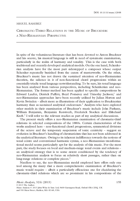 (PDF) Chromatic-Third Relations in the Music of Bruckner: a Neo ...