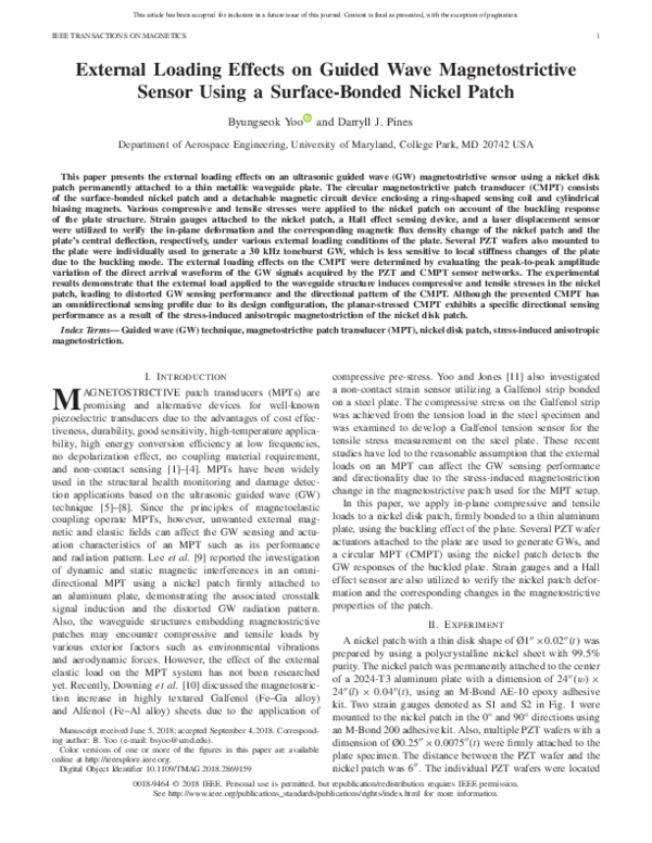 (PDF) External Loading Effects on Guided Wave Magnetostrictive Sensor ...