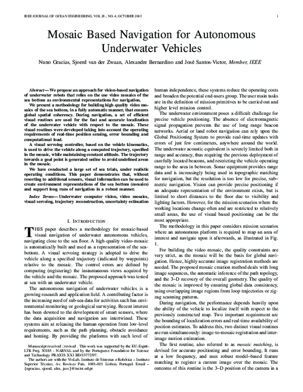 (PDF) Mosaic-based navigation for autonomous underwater vehicles