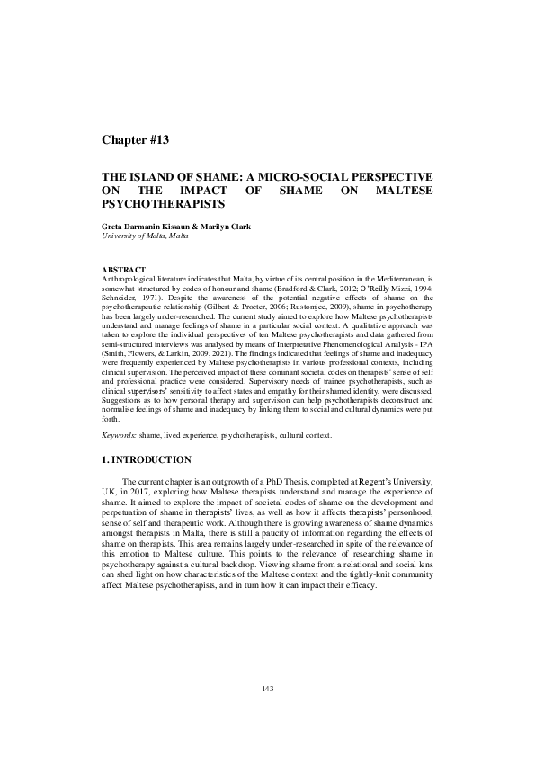 (PDF) THE ISLAND OF SHAME: A MICRO-SOCIAL PERSPECTIVE ON THE IMPACT OF ...