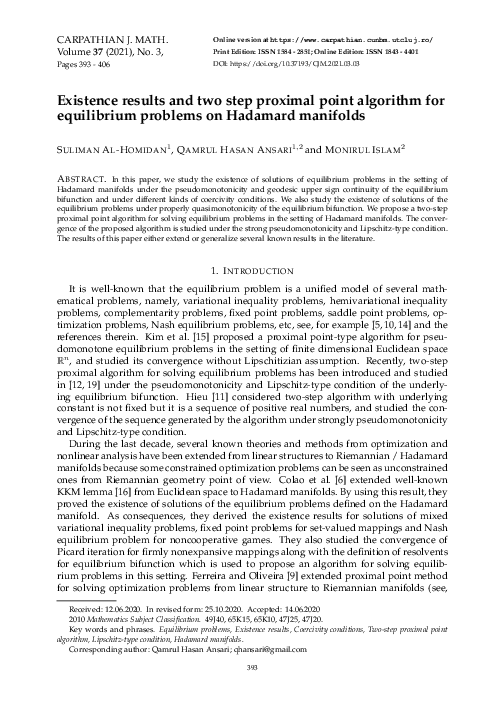 (PDF) Existence results and two step proximal point algorithm for ...