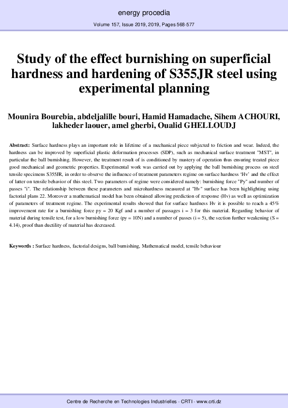 (PDF) Study of the effect burnishing on superficial hardness and ...