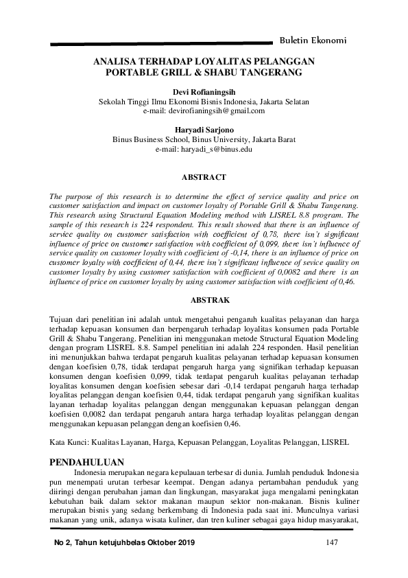(PDF) Analisa Terhadap Loyalitas Pelanggan Portable Grill Shabu