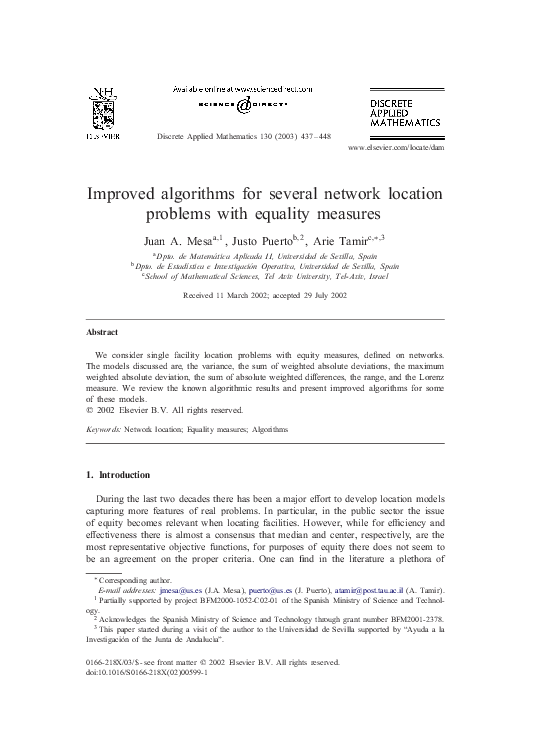 (PDF) Improved algorithms for several network location problems with ...