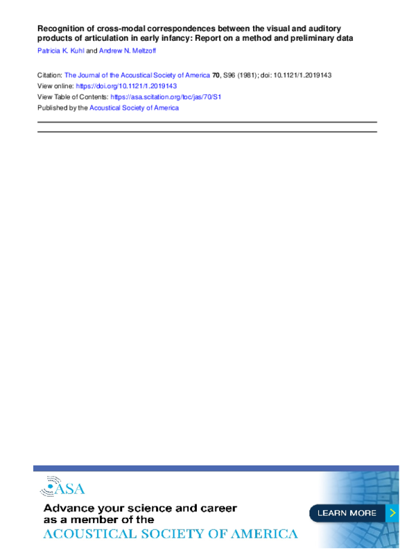 (PDF) Recognition of cross‐modal correspondences between the visual and ...