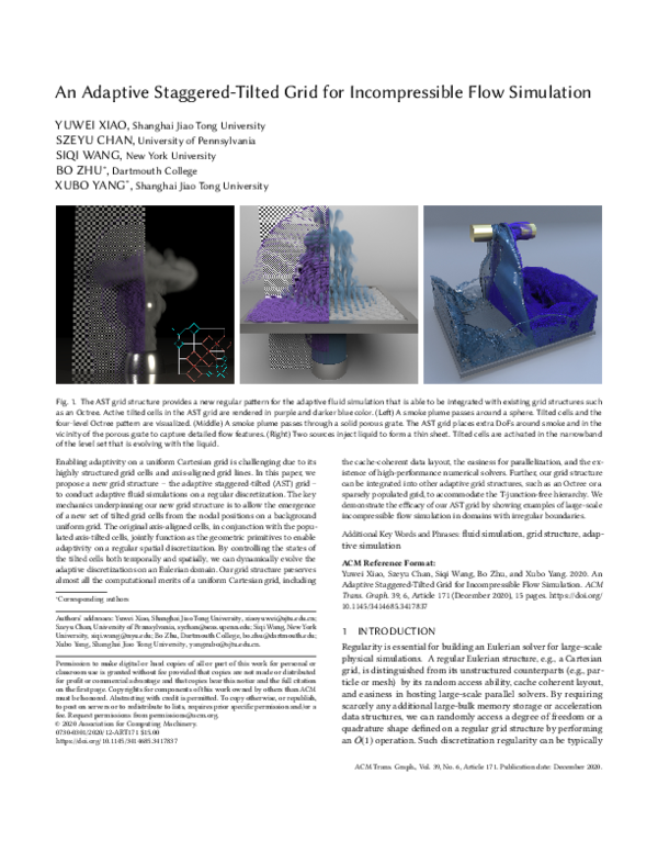 (PDF) An adaptive staggered-tilted grid for incompressible flow simulation