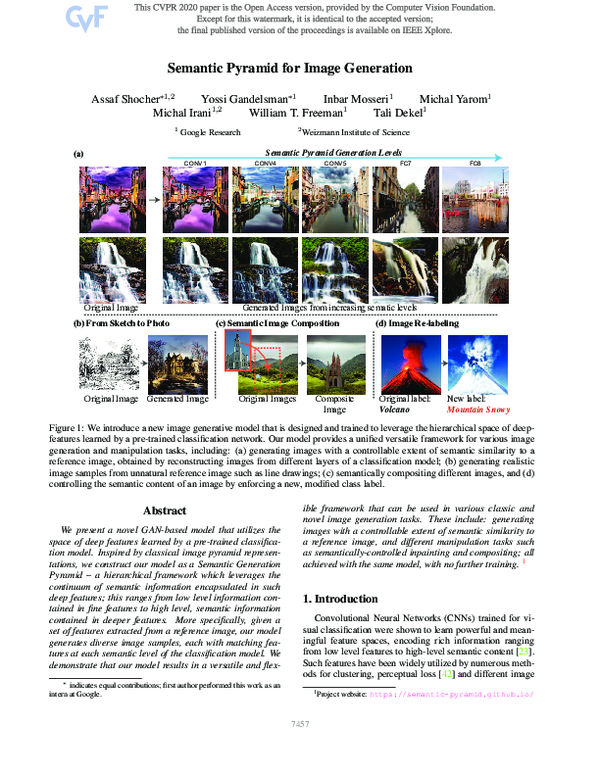 (PDF) Semantic Pyramid for Image Generation
