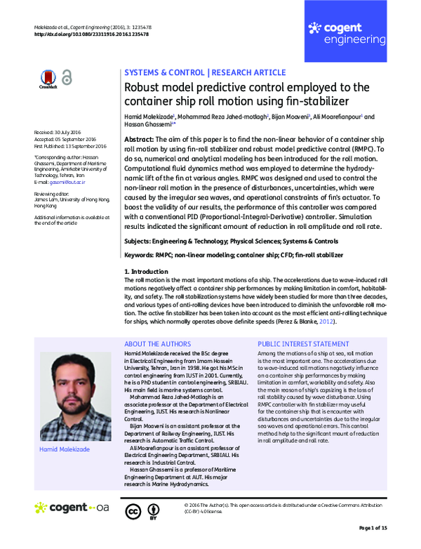 (PDF) Coefficients Extraction of Model and Constrained Controller ...