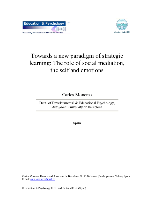 (PDF) Towards a New Paradigm of Strategic Learning: The Role of Social ...