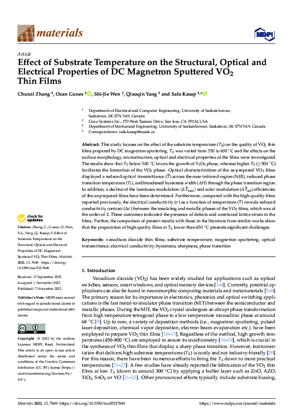 (PDF) Effect of Substrate Temperature on the Structural, Optical and ...