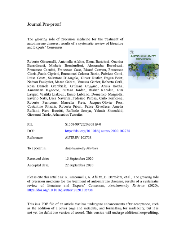 (PDF) The growing role of precision medicine for the treatment of ...
