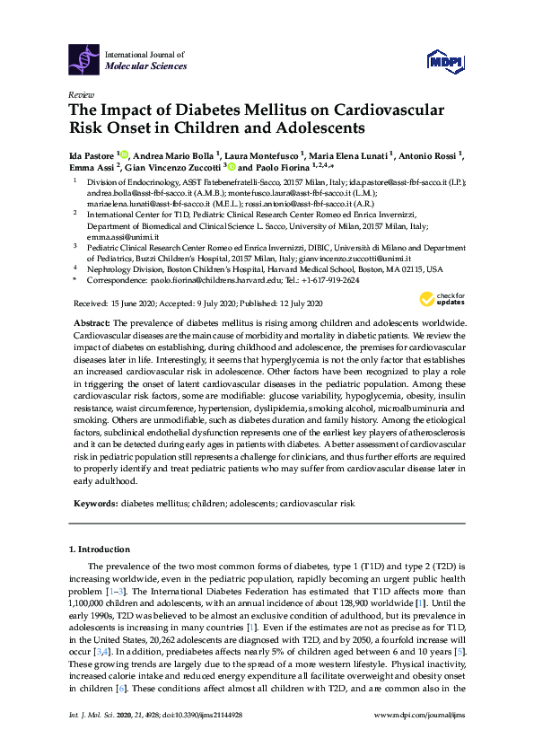 (PDF) The Impact of Diabetes Mellitus on Cardiovascular Risk Onset in ...