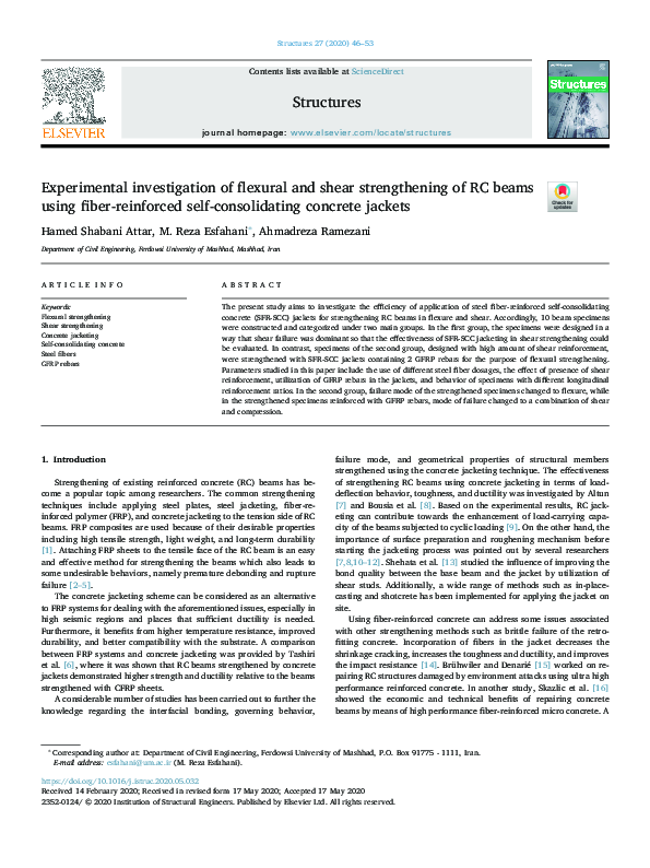 (PDF) Experimental investigation of flexural and shear strengthening of ...