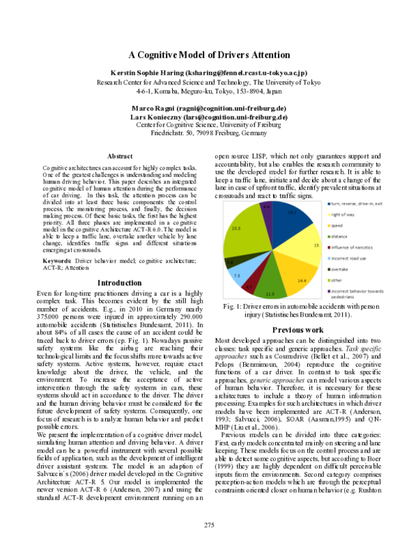 (PDF) A Cognitive Model of Drivers Attention